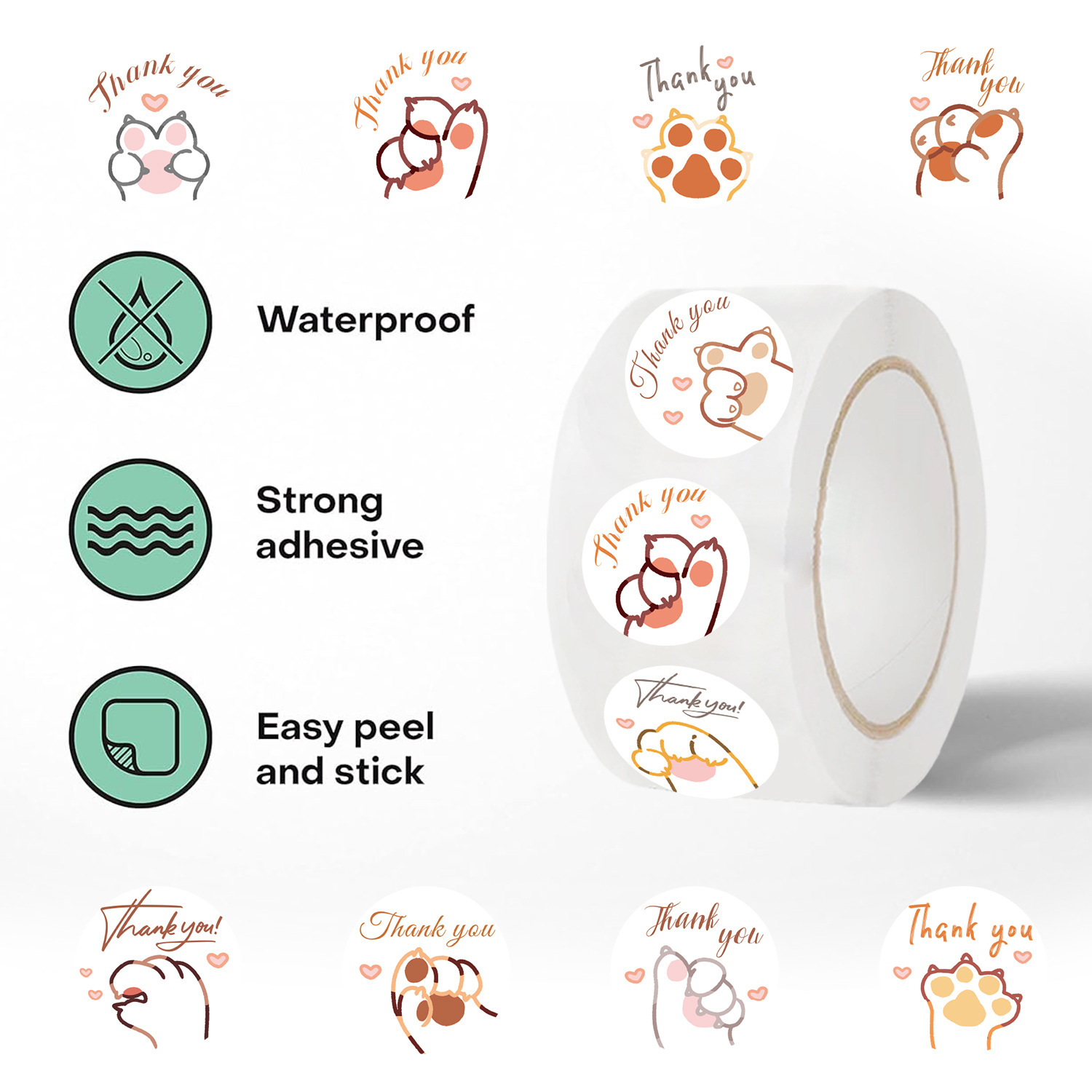 JCAC 500 adet/rulo Sevimli Kar - Sticker Label Roll incelemesi ve fiyatı